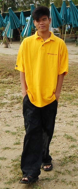 Swimming in a polo shirt