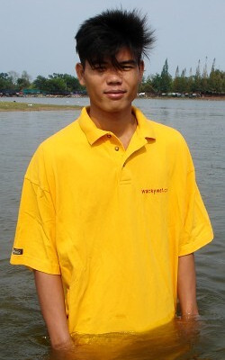 Swimming in a polo shirt